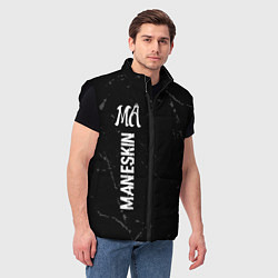 Мужской жилет Maneskin glitch на темном фоне по-вертикали, цвет: 3D-черный — фото 2