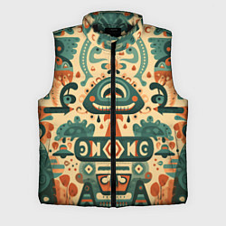 Мужской жилет Абстрактный узор в мексиканском фолк-арт стиле, цвет: 3D-черный