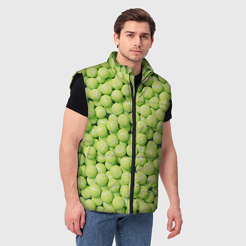 Мужской жилет Много теннисных мячей / 3D-Черный – фото 3