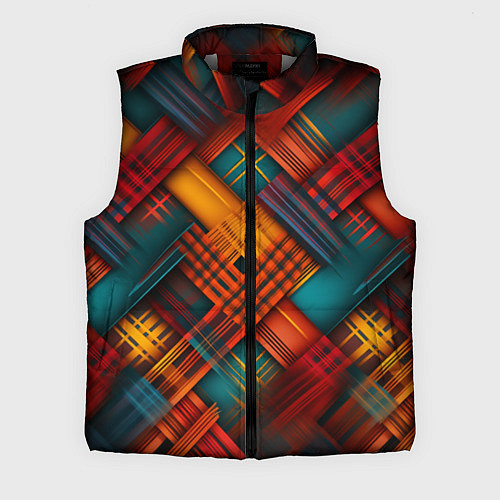 Мужской жилет Разноцветная клетка в шотландском стиле / 3D-Светло-серый – фото 1