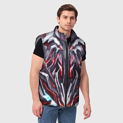 Мужской жилет Красная киберпанк броня, цвет: 3D-светло-серый — фото 2