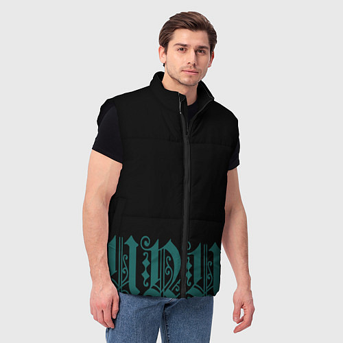 Мужской жилет Узоры на чёрном фоне / 3D-Черный – фото 3