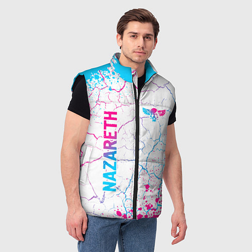 Мужской жилет Nazareth neon gradient style вертикально / 3D-Черный – фото 3