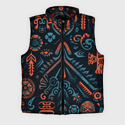 Мужской жилет Абстрактный рисунок в славянском стиле, цвет: 3D-красный