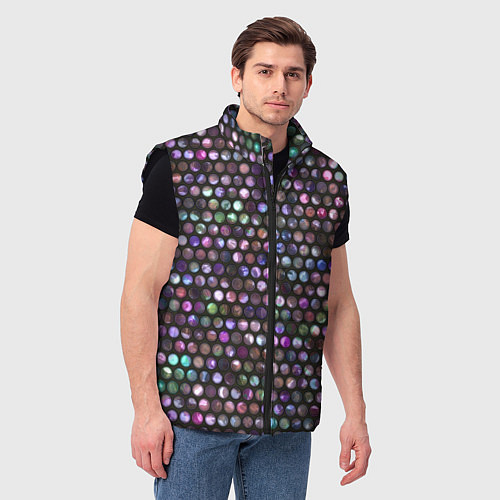 Мужской жилет Пайетки / 3D-Черный – фото 3