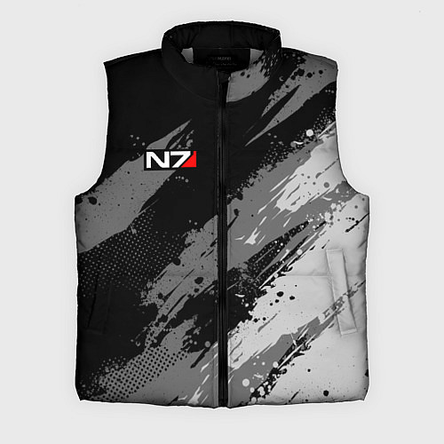 Мужской жилет N7 - mass effect monochrome / 3D-Светло-серый – фото 1