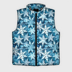 Мужской жилет New Years pattern with snowflakes, цвет: 3D-светло-серый