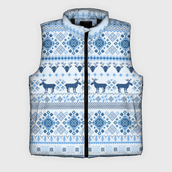 Мужской жилет Blue sweater with reindeer, цвет: 3D-черный