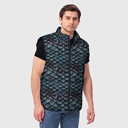 Мужской жилет Dragon scale pattern, цвет: 3D-черный — фото 2