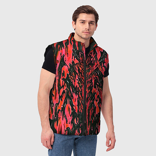 Мужской жилет Демонический доспех красный / 3D-Черный – фото 3