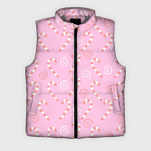 Мужской жилет Новогодний леденец-трость / 3D-Светло-серый – фото 1