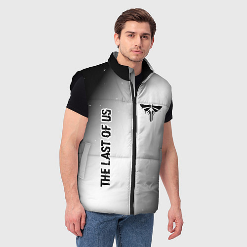 Мужской жилет The Last Of Us glitch на светлом фоне вертикально / 3D-Черный – фото 3