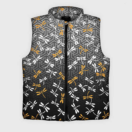 Мужской жилет Стрекозы поверх графики / 3D-Светло-серый – фото 1