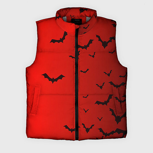 Мужской жилет Летучие мыши на красном фоне / 3D-Светло-серый – фото 1