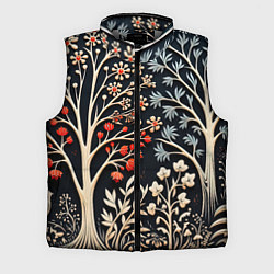 Мужской жилет Новогодние узоры и деревья, цвет: 3D-светло-серый