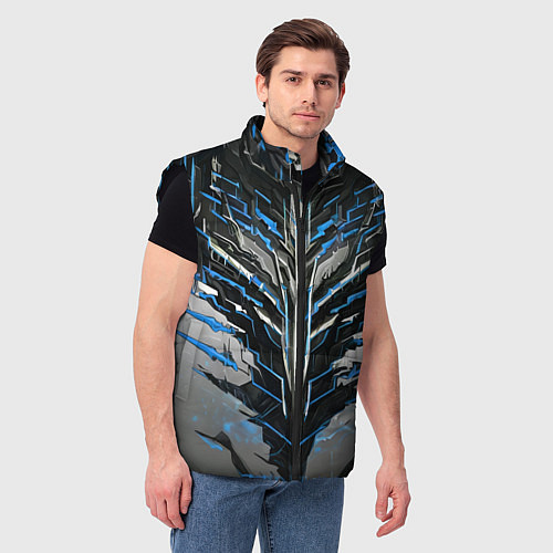 Мужской жилет Киберпанк доспех синий / 3D-Черный – фото 3