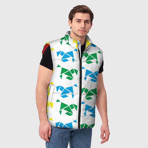 Мужской жилет Origami horses / 3D-Красный – фото 3