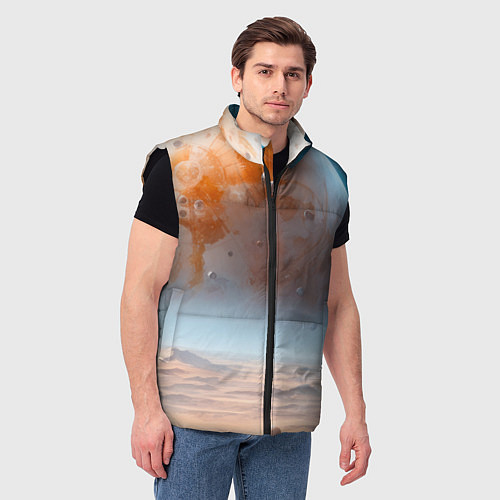 Мужской жилет Космический марсианский пейзаж / 3D-Черный – фото 3
