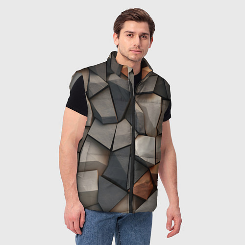 Мужской жилет Серые камни / 3D-Светло-серый – фото 3