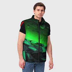 Мужской жилет Абстрактное эхо зелени, цвет: 3D-красный — фото 2