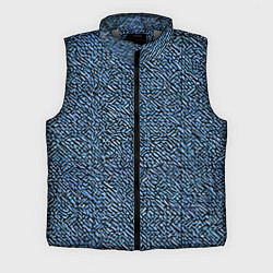 Мужской жилет Чёрные и синие мазки, цвет: 3D-светло-серый