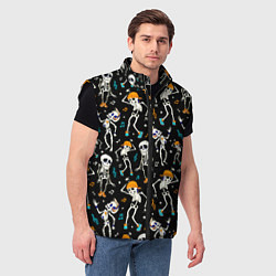 Мужской жилет Танцующие скелеты на вечеринке, цвет: 3D-черный — фото 2