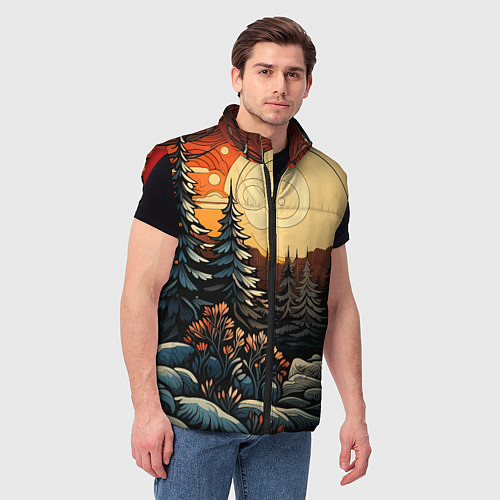 Мужской жилет Волшебная роспись / 3D-Красный – фото 3