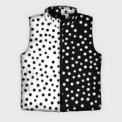 Мужской жилет Две половины чёрный и белый горошек, цвет: 3D-черный