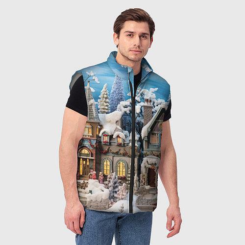 Мужской жилет Северное сияние торжества / 3D-Светло-серый – фото 3