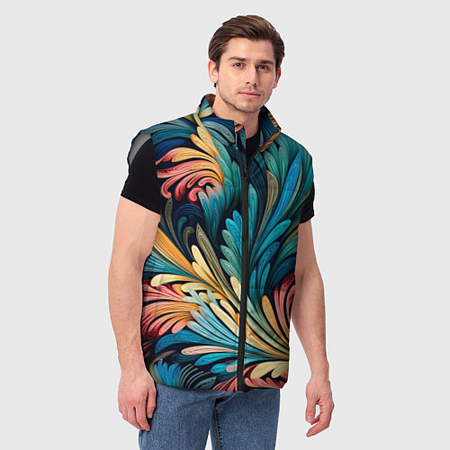 Мужской жилет Квиллинг абстракция / 3D-Светло-серый – фото 3