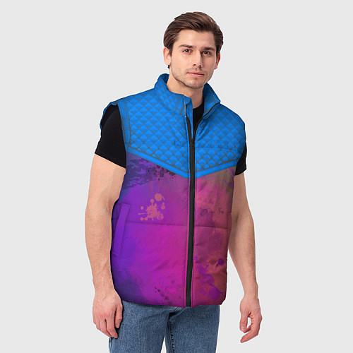 Мужской жилет Кляксы и цветной туман / 3D-Черный – фото 3