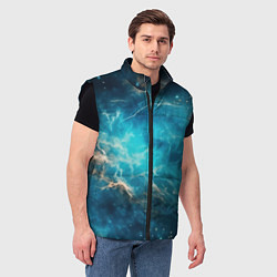 Мужской жилет Голубая небула, цвет: 3D-черный — фото 2