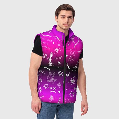 Мужской жилет Тату Лил Пипа на фиолетовом / 3D-Черный – фото 3