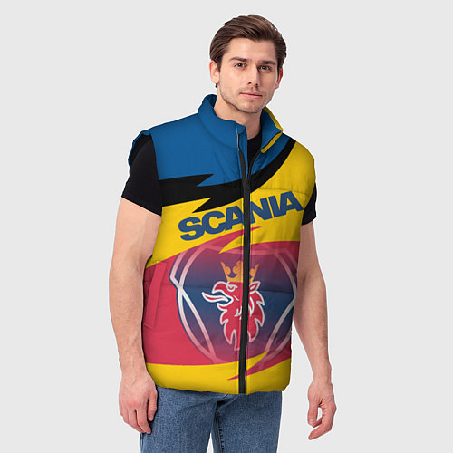 Мужской жилет Scania logo / 3D-Черный – фото 3
