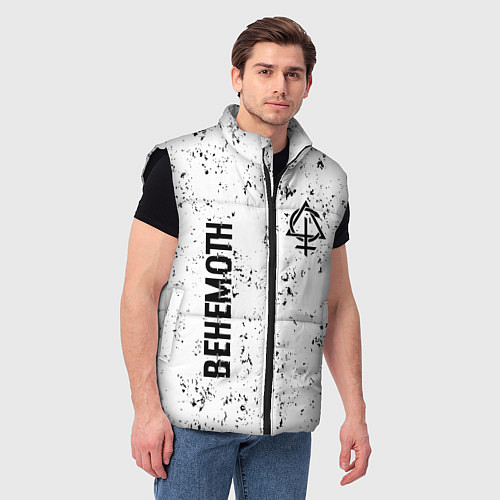 Мужской жилет Behemoth glitch на светлом фоне вертикально / 3D-Черный – фото 3