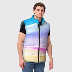 Мужской жилет Нежная абстракция, цвет: 3D-светло-серый — фото 2