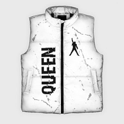 Мужской жилет Queen glitch на светлом фоне вертикально, цвет: 3D-черный