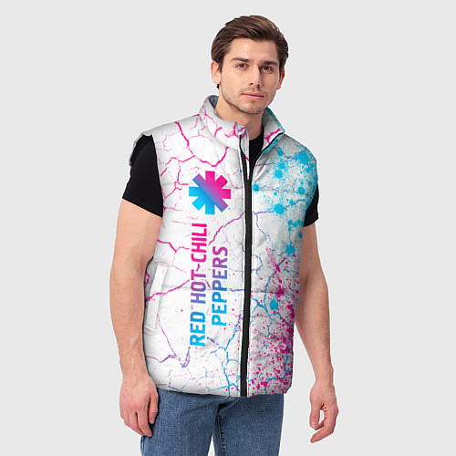 Мужской жилет Red Hot Chili Peppers neon gradient style по-верти / 3D-Черный – фото 3