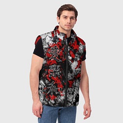 Мужской жилет Японский стиль иероглифы, цвет: 3D-красный — фото 2