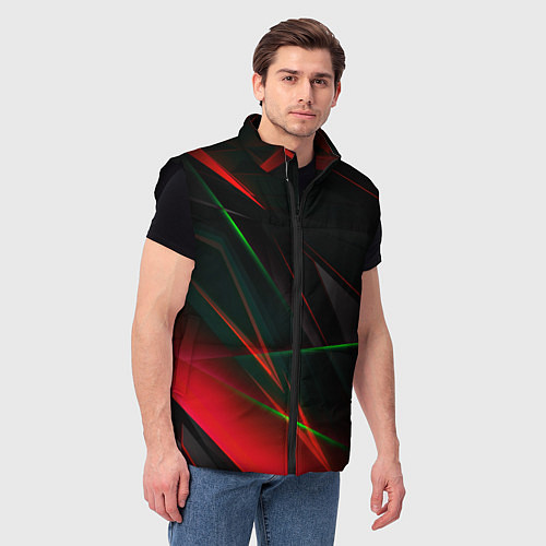 Мужской жилет Текстуры хрусталь / 3D-Черный – фото 3