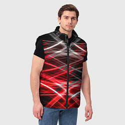 Мужской жилет Красный лазер линии, цвет: 3D-черный — фото 2