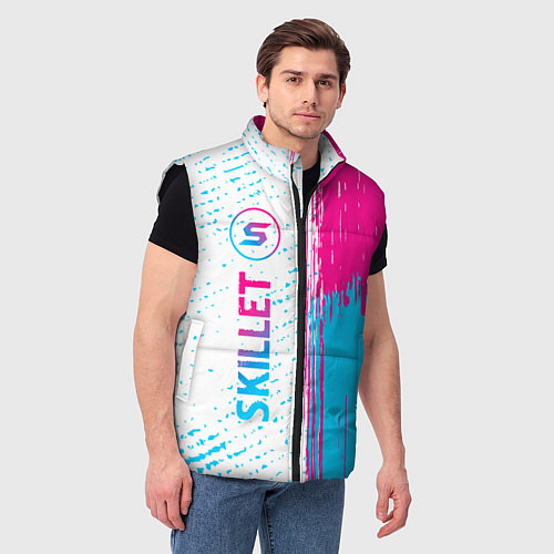 Мужской жилет Skillet neon gradient style по-вертикали / 3D-Черный – фото 3