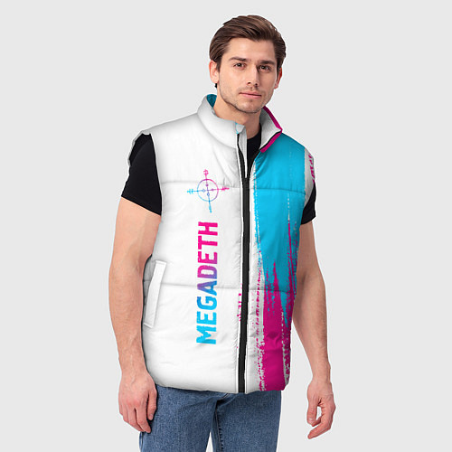 Мужской жилет Megadeth neon gradient style по-вертикали / 3D-Черный – фото 3