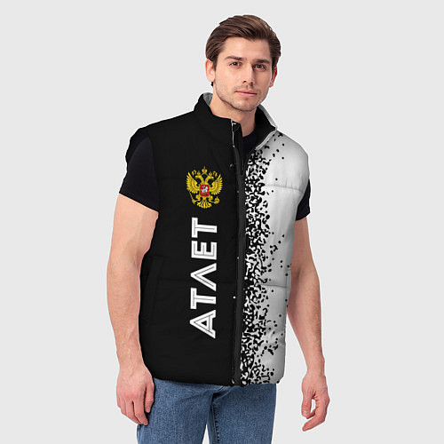 Мужской жилет Атлет из России и герб РФ по-вертикали / 3D-Черный – фото 3