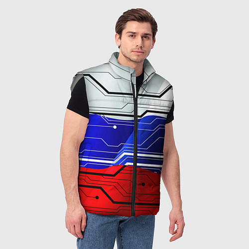 Мужской жилет Символика: русский хакер / 3D-Светло-серый – фото 3