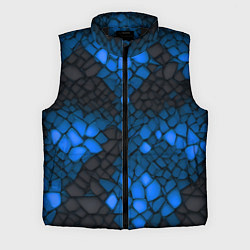 Мужской жилет Синий трескающийся камень, цвет: 3D-черный