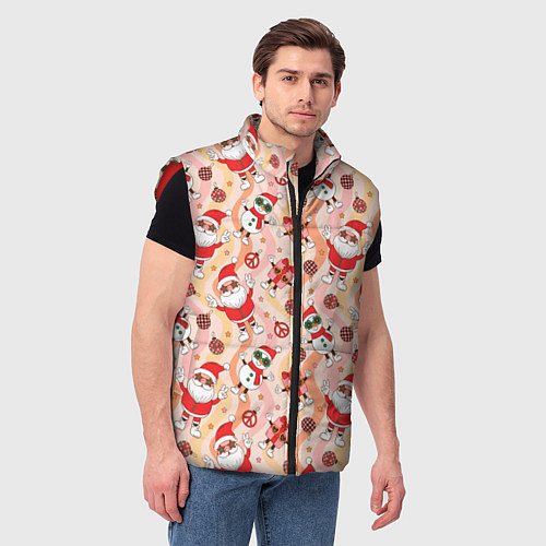 Мужской жилет Праздничный новогодний узор / 3D-Красный – фото 3