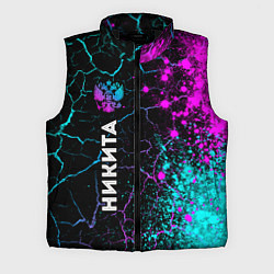 Мужской жилет Никита и неоновый герб России по-вертикали, цвет: 3D-черный