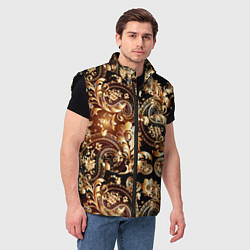 Мужской жилет Пейсли золотые узоры, цвет: 3D-черный — фото 2
