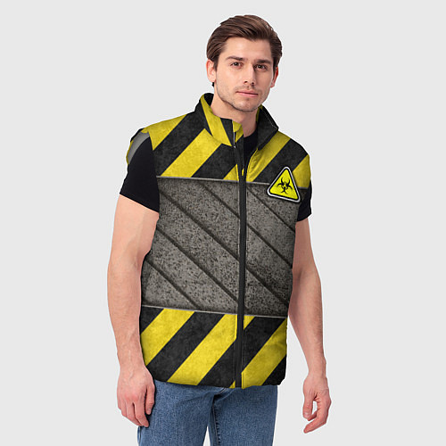 Мужской жилет Сталь и биологическая опасность / 3D-Светло-серый – фото 3